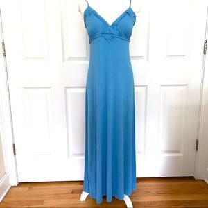 Max Studio Elegant Blue Spaghetti Strap Maxi Dress